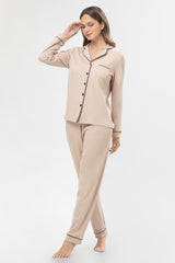 Pijama Algodón Pima Alondra | Beige