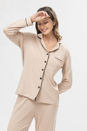Pijama Algodón Pima Alondra | Beige