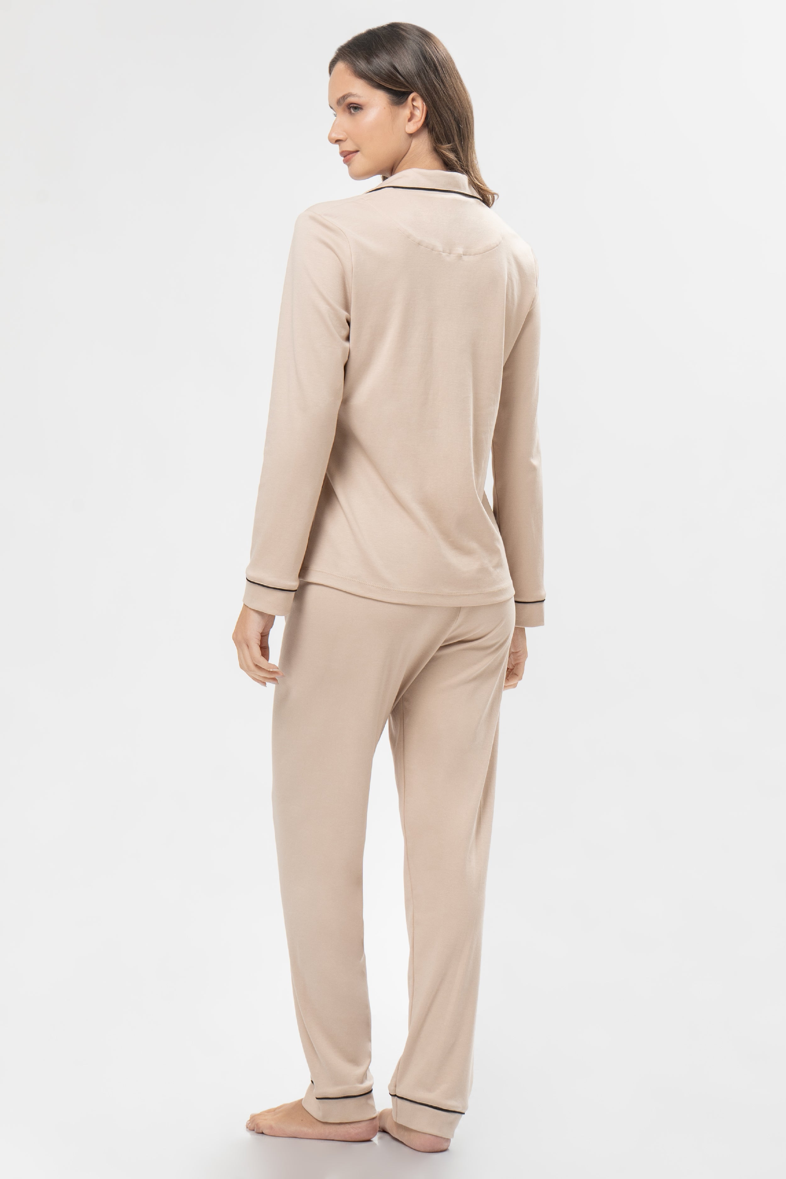 Pijama Algodón Pima Alondra | Beige