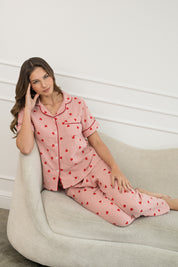 Pijama Set Gasa Heart - Palo Rosa